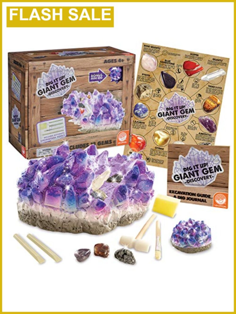 Geology Gem Dig Kit 12 Real Gemstones Excavation Science Toy Ages 4+